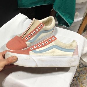 Platform Colour Blocked Low top Vans